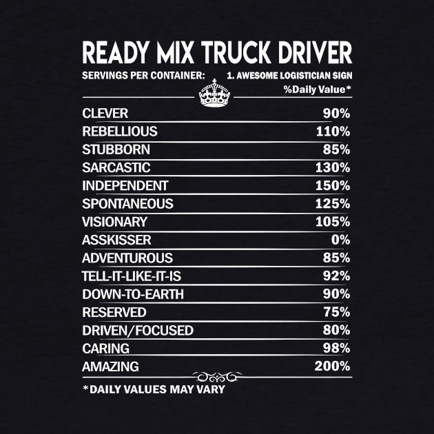 Ready Mix Truck Driver T Shirt - Ready Mix Truck Driver Factors Daily Gift Item Tee by Jolly358